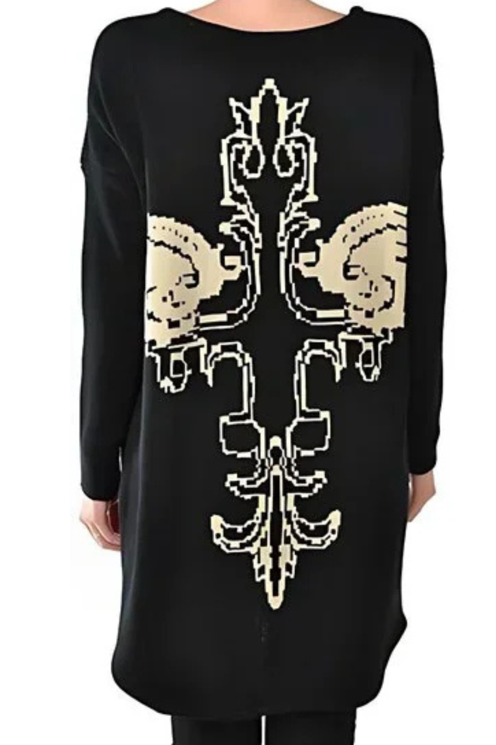 Black Gold Tattoo Design Cardigan