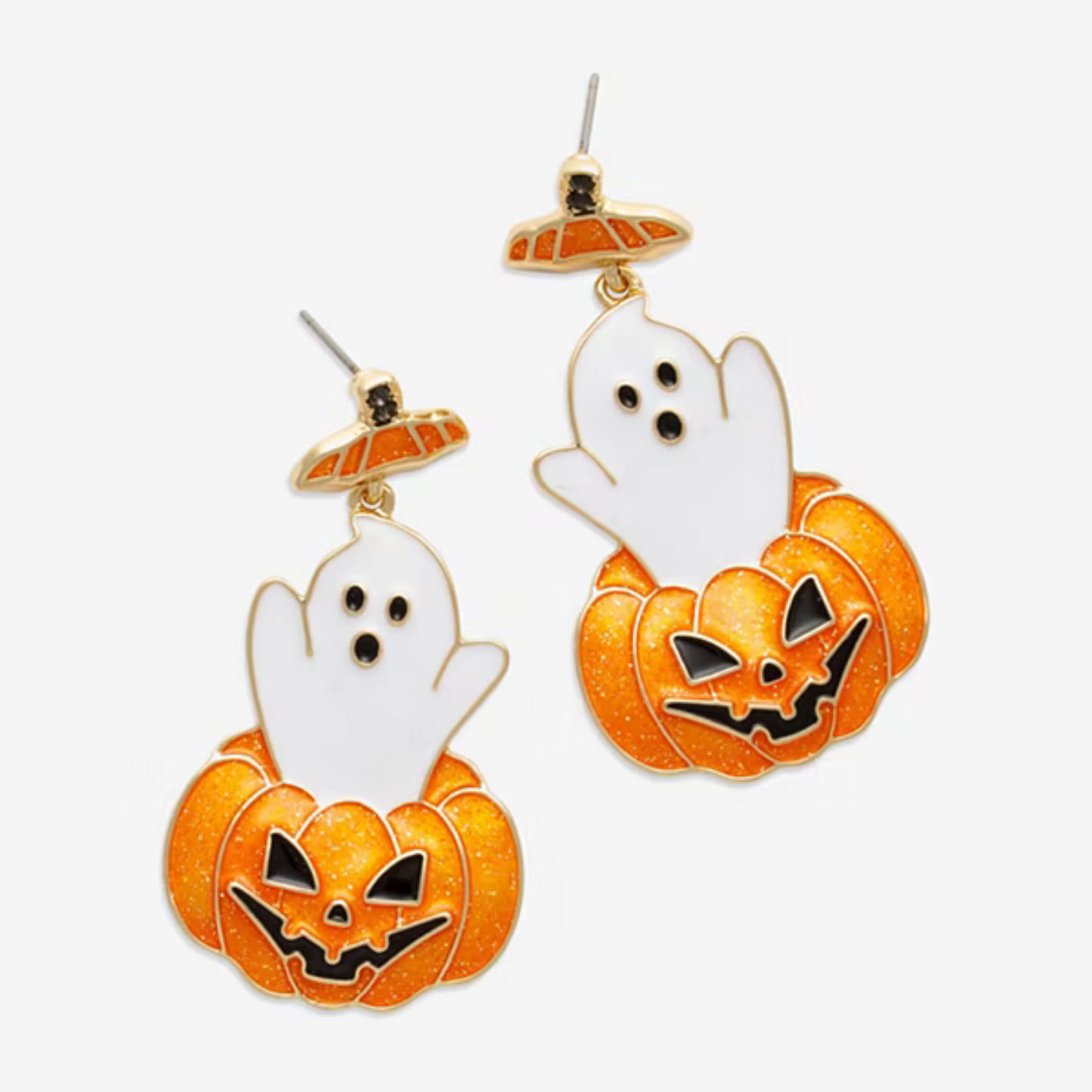 Pumpkin Pop Ghost Halloween Fun Earrings