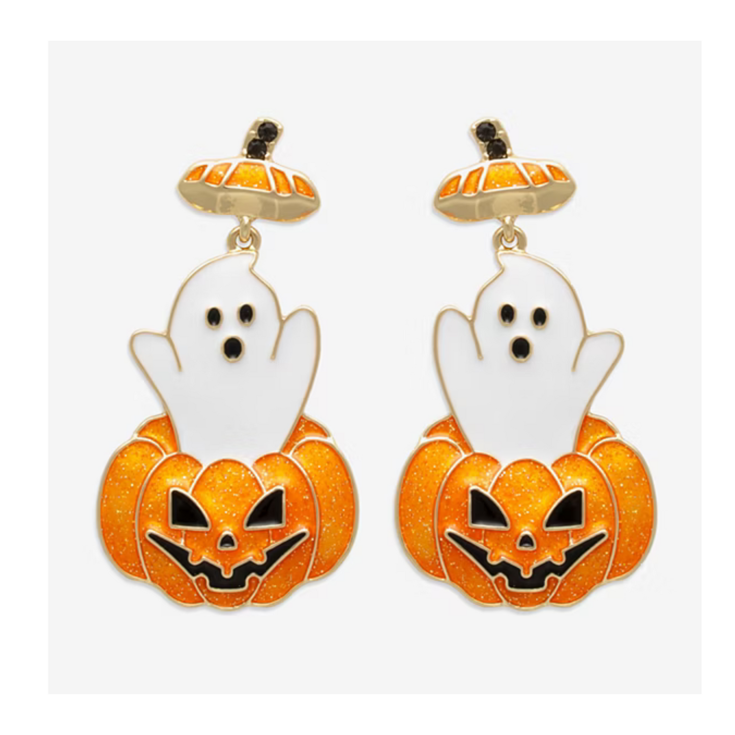 Pumpkin Pop Ghost Halloween Fun Earrings