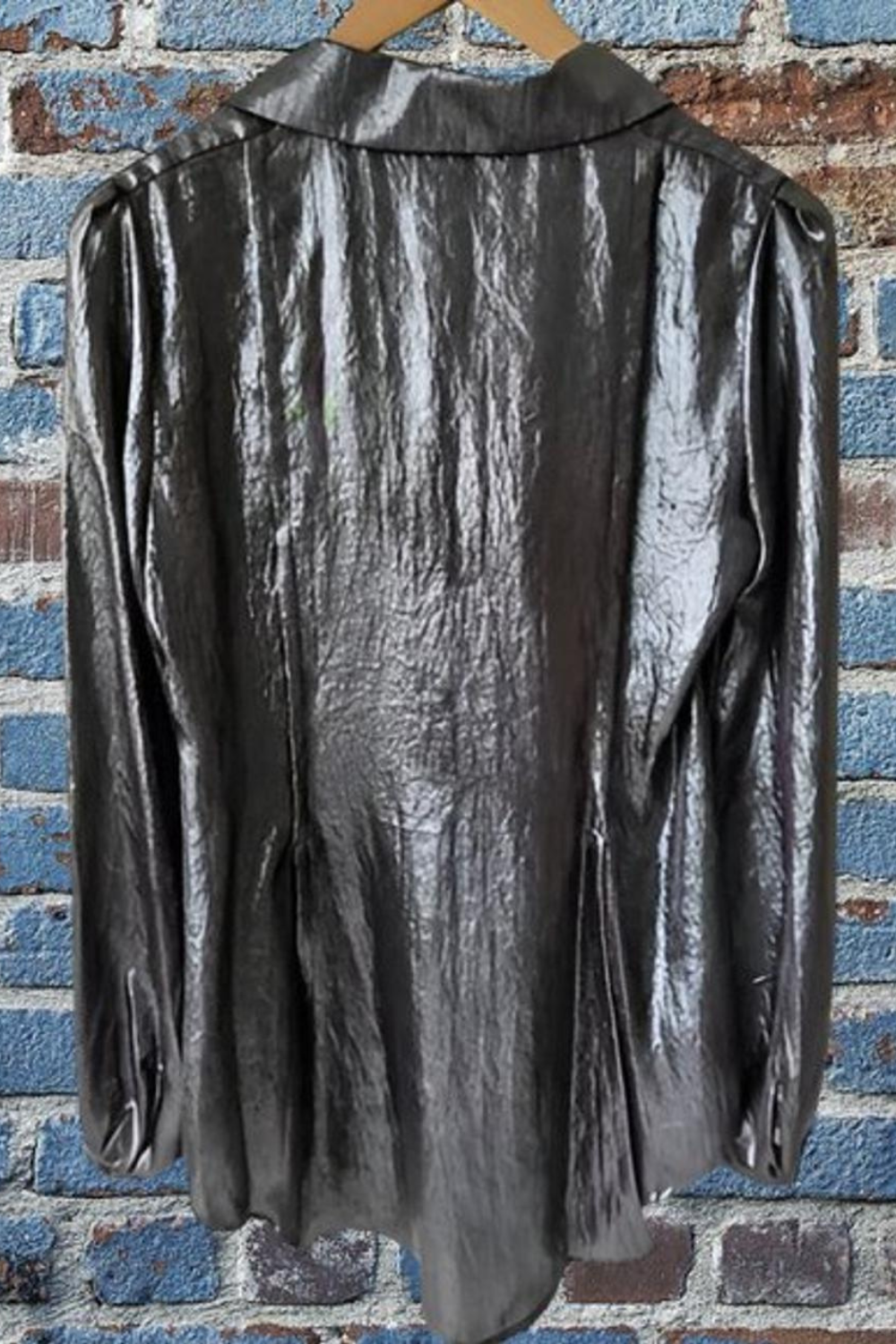 Designer Yoana Baraschi Silver Metallic Blouse