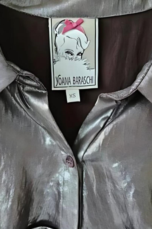 Designer Yoana Baraschi Silver Metallic Blouse