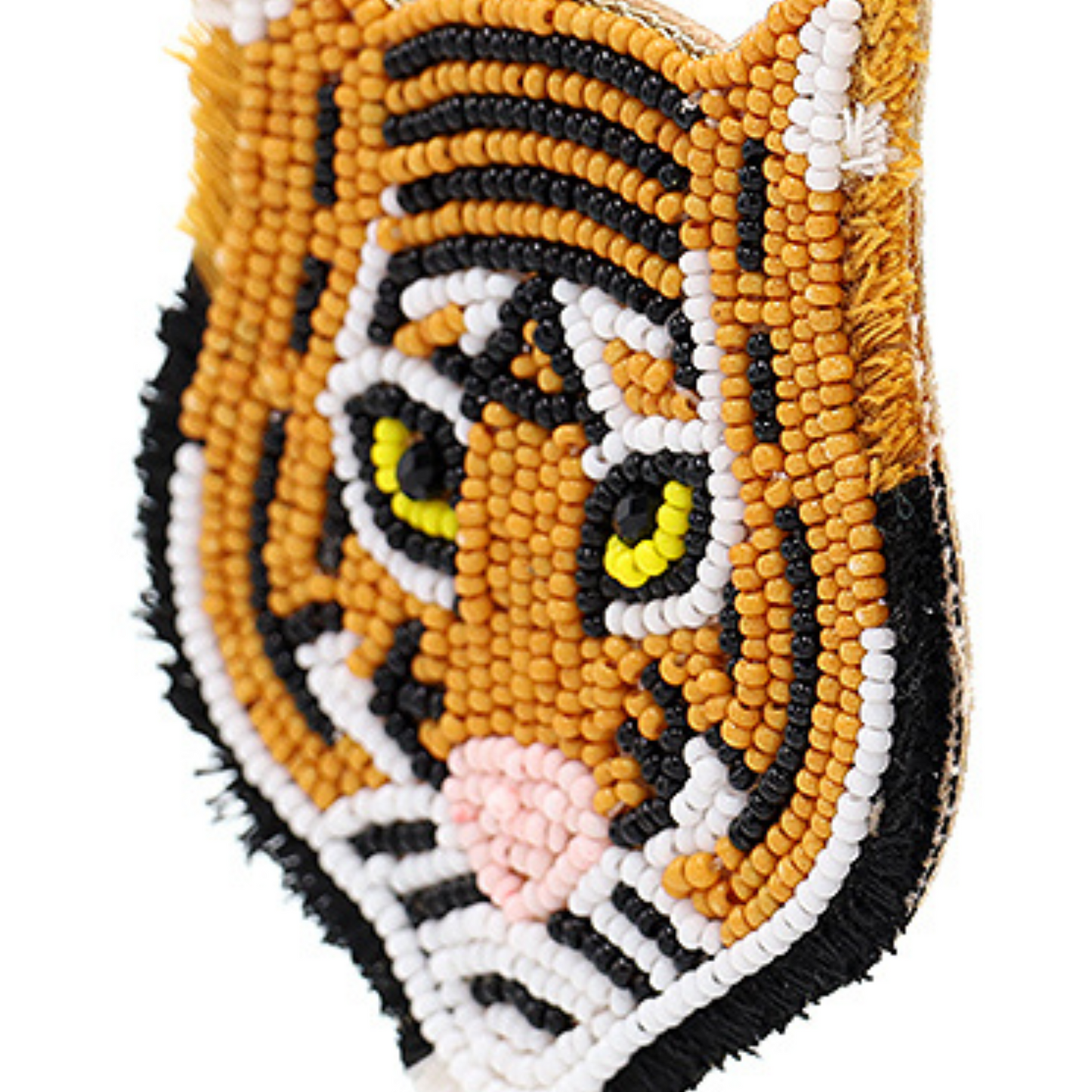 Bengal Tiger Seed Beaded Safari Theme Earrings