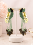 Tropical Quetzal Bird Seed Beaded Earrings
