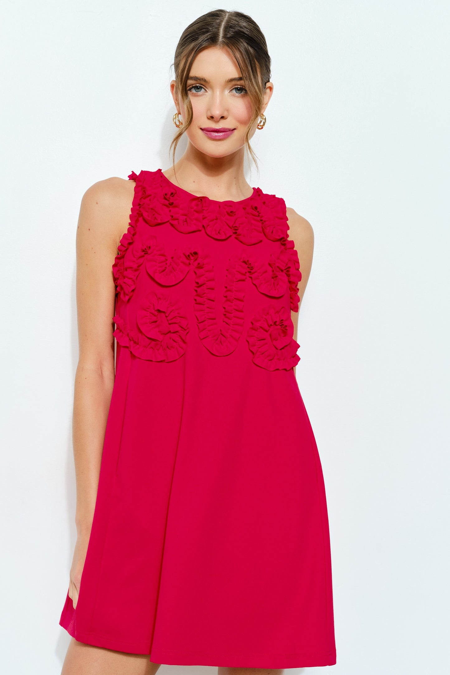 PARTY PERFECT RED RUFFLE DRESS