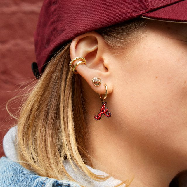 Atlanta Braves Baseball Huggie Hoop Stud Earrings SET