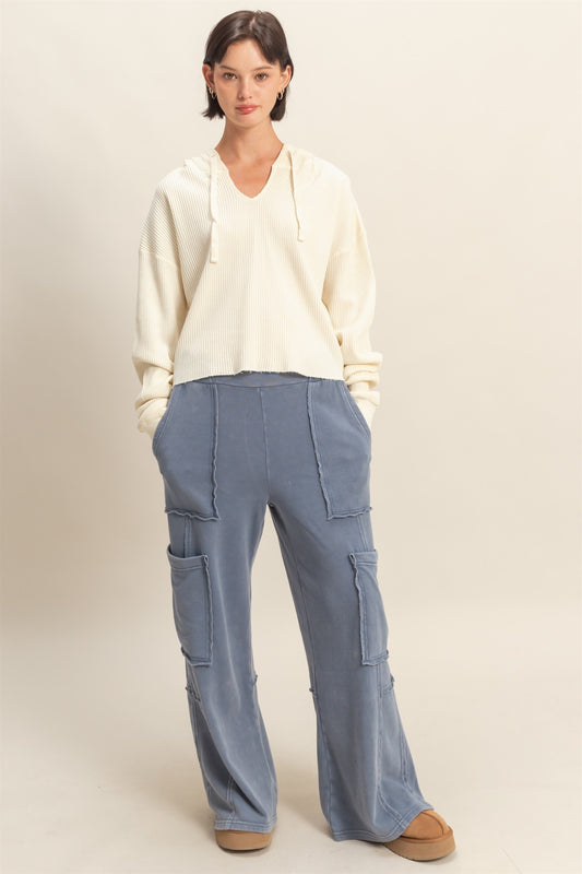 Weekend Warrior Slate Blue Cargo Sweatpants