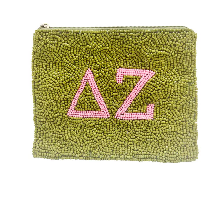Delta Zeta Beaded Coin Purse Pouch