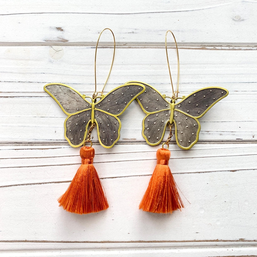 Lenora Dame Butterfly Garden Dangle Earrings
