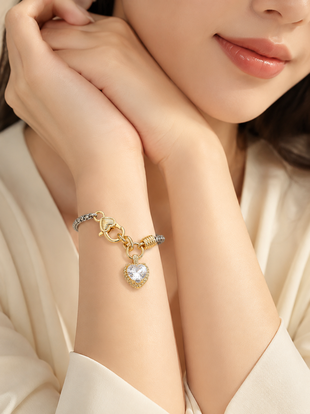 Heart To Heart Two-Tone Charm Bracelet