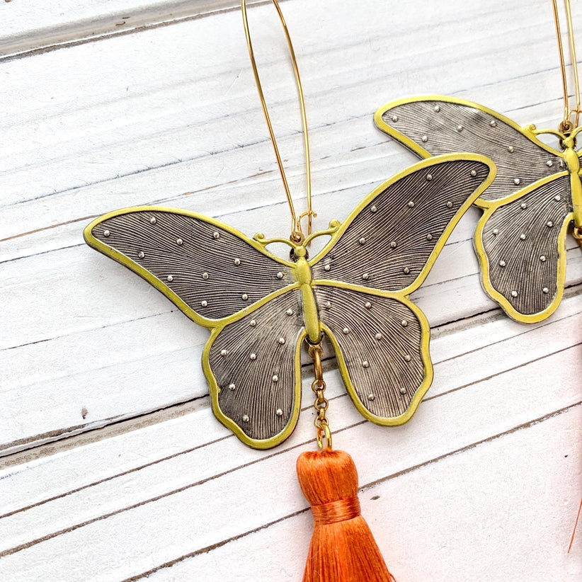 Lenora Dame Butterfly Garden Dangle Earrings