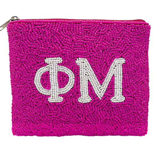 Phi Mu Beta Beaded Coin Purse Pouch