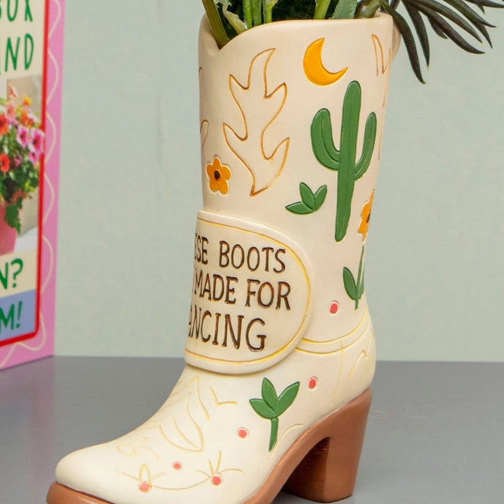 Made For Dancing Cowboy Boot Vase