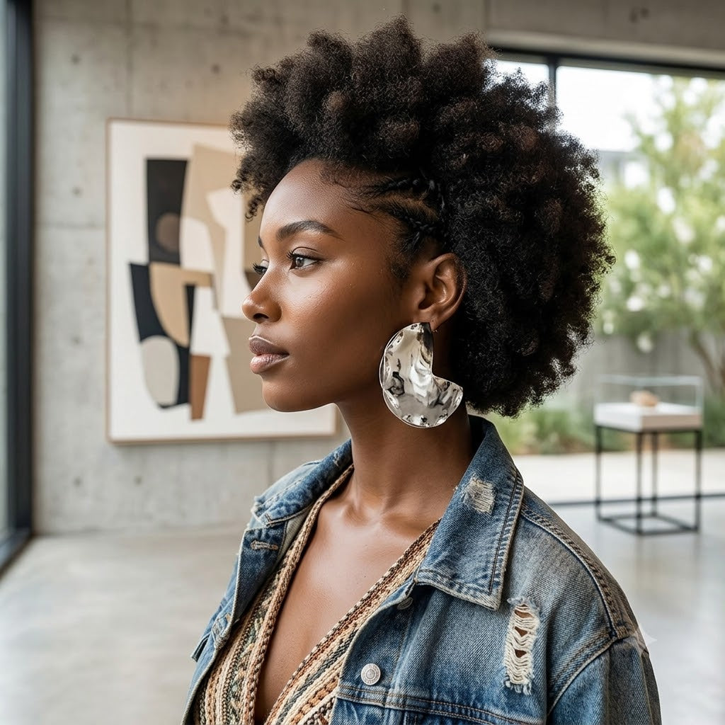 Crescent Shaped Statement Earrings