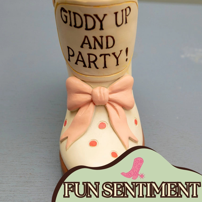 Giddy Up & Party Kickin' Up Blooms Cowgirl Boot Vase