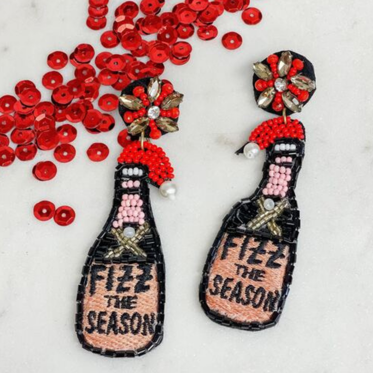 Christmas FIZZ The Season Beaded Drop Earrings
