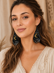 Moon Goddess Seed Beaded Statement Earrings