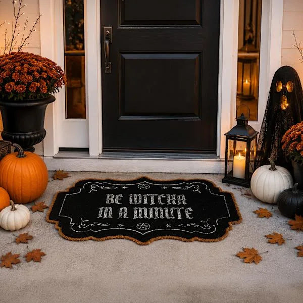Be Witcha In A Minute Witch Theme Door Mat