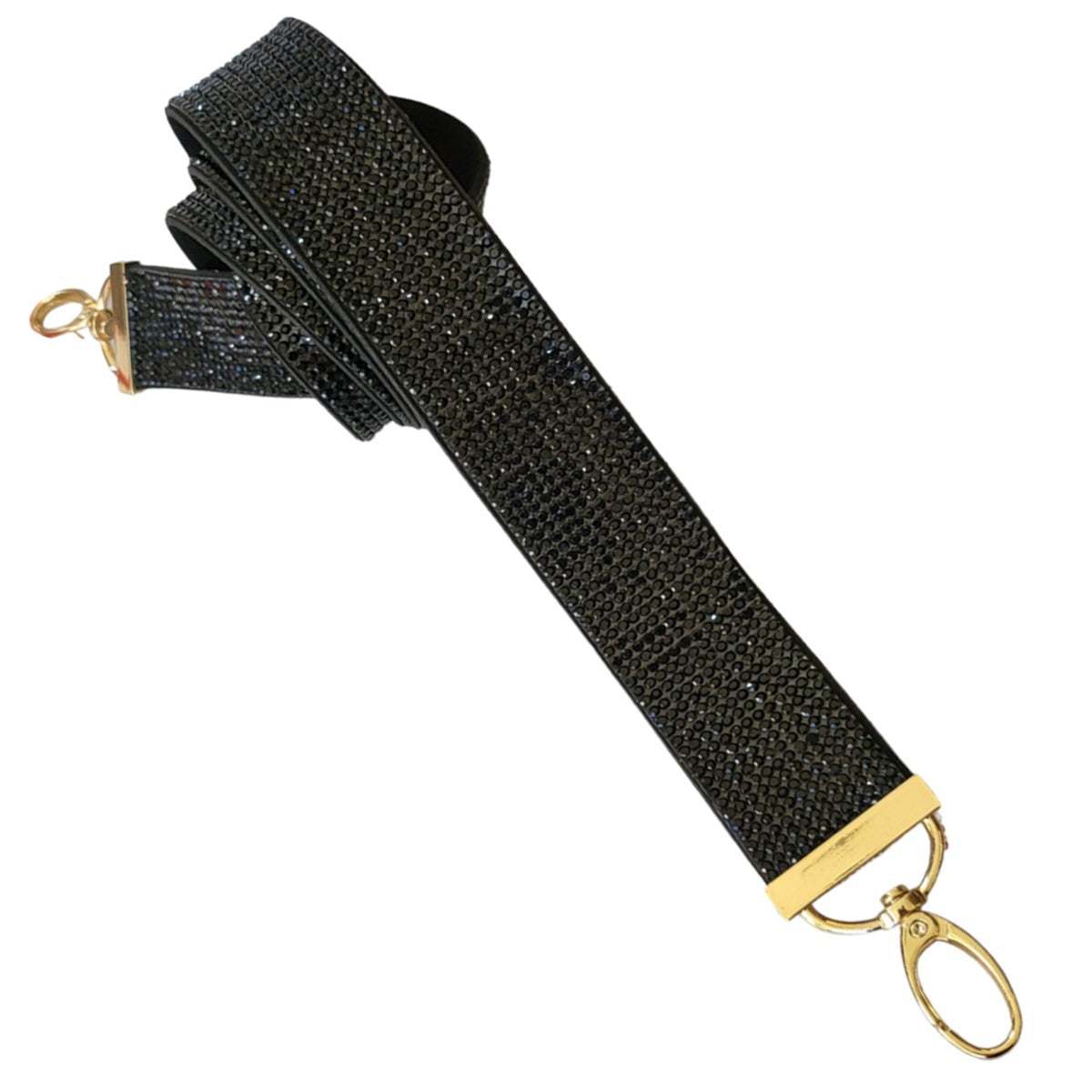 Black Sparkle Bling Crossbody Bag Strap