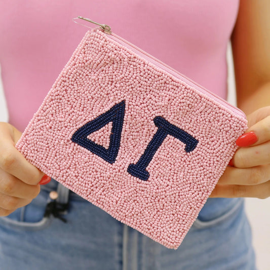 Delta Gamma Beaded Coin Purse Pouch