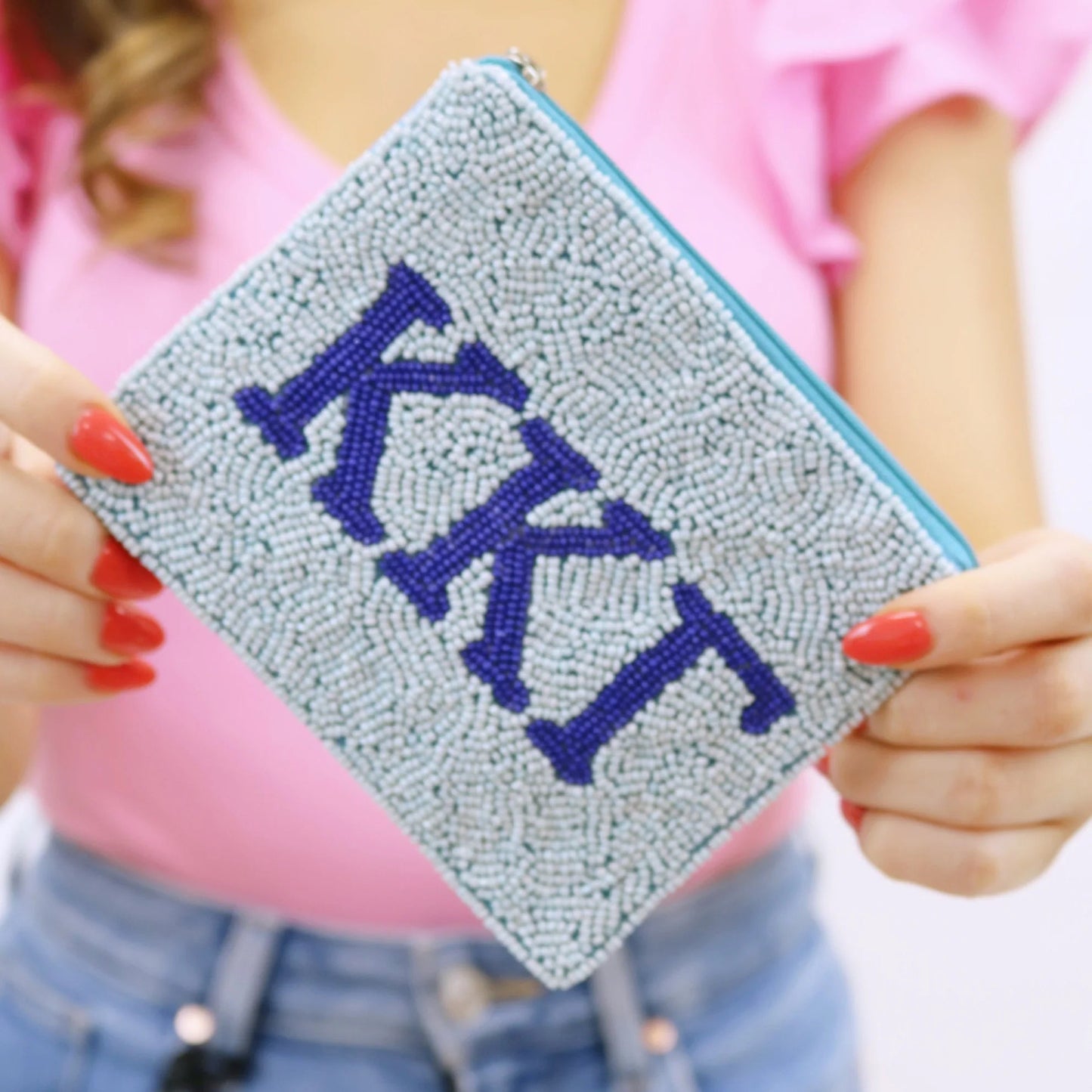 Kappa Kappa Gamma Beaded Coin Purse Pouch