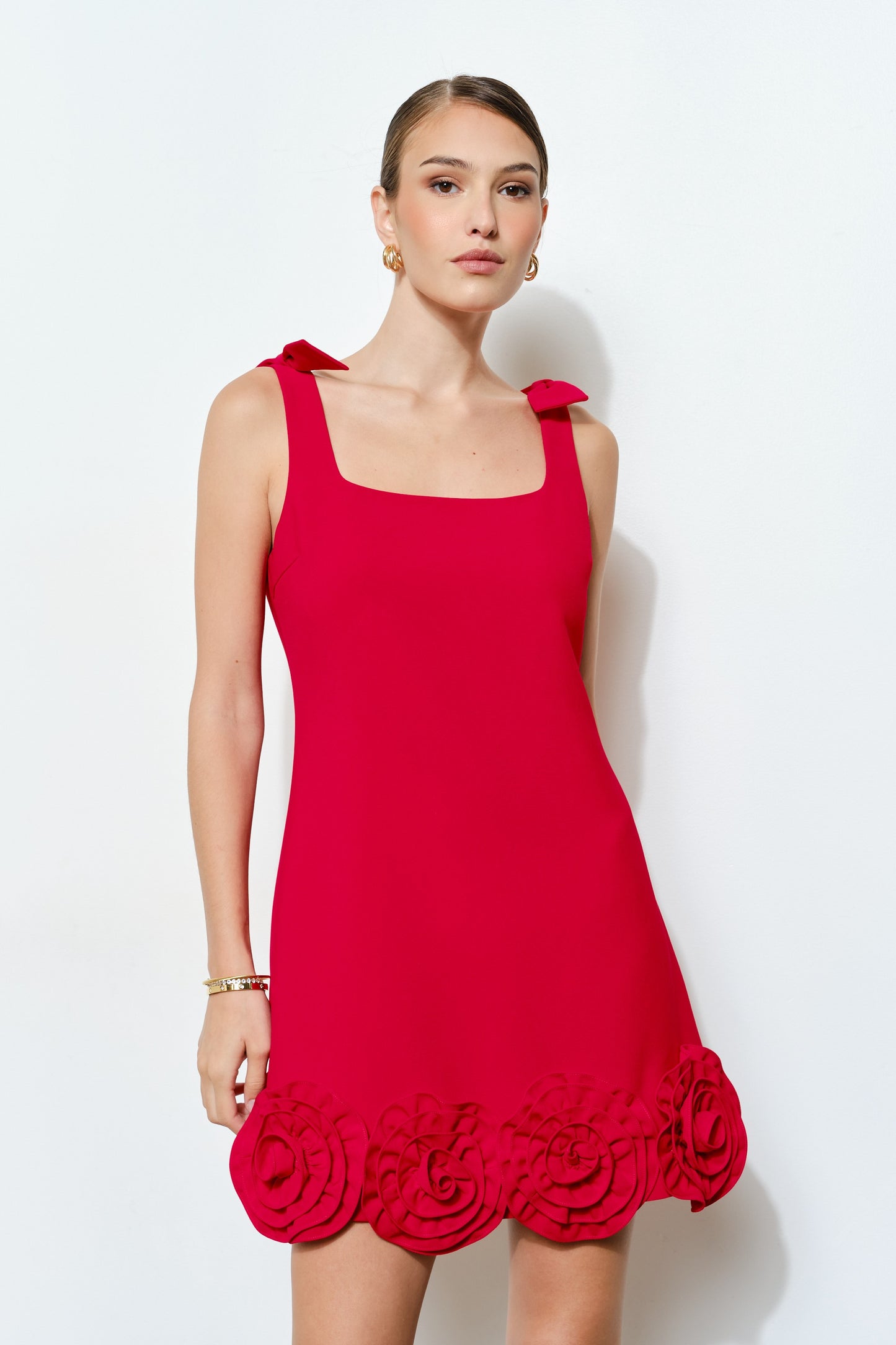 BOWS & BLOOMS RED PARTY DRESS