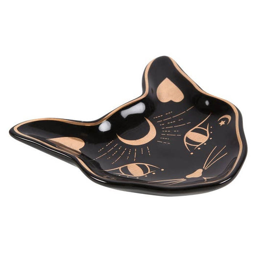 Black Cat Celestial Ceramic Trinket Dish