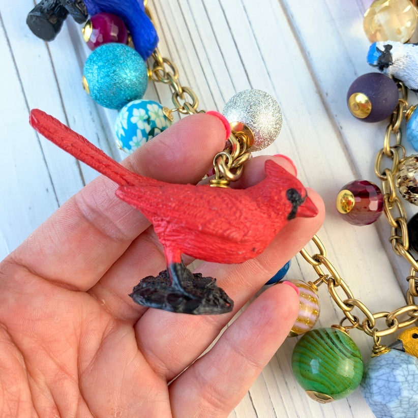 Lenora Dame Lady Bird Long Charm Necklace