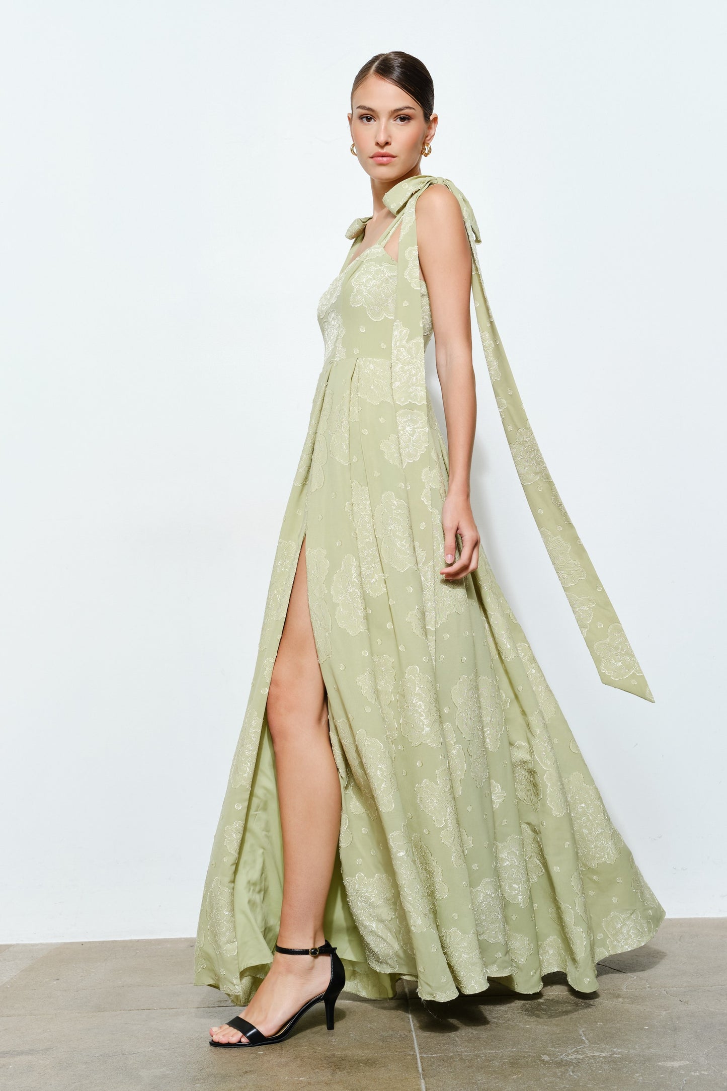 Becca Bow Tie Shoulder Floral Dress