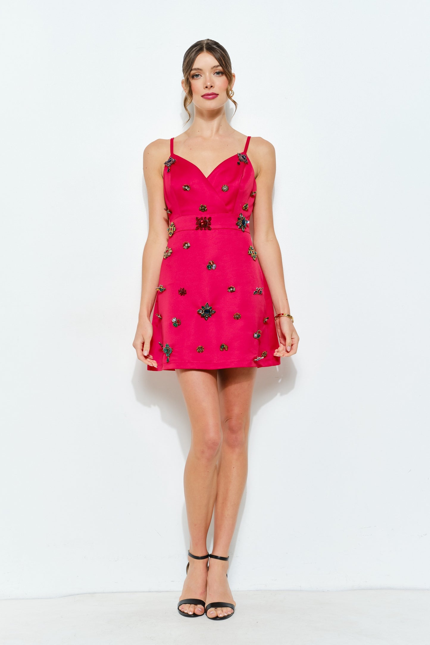Brooch The Topic Jeweled Red Party Dress