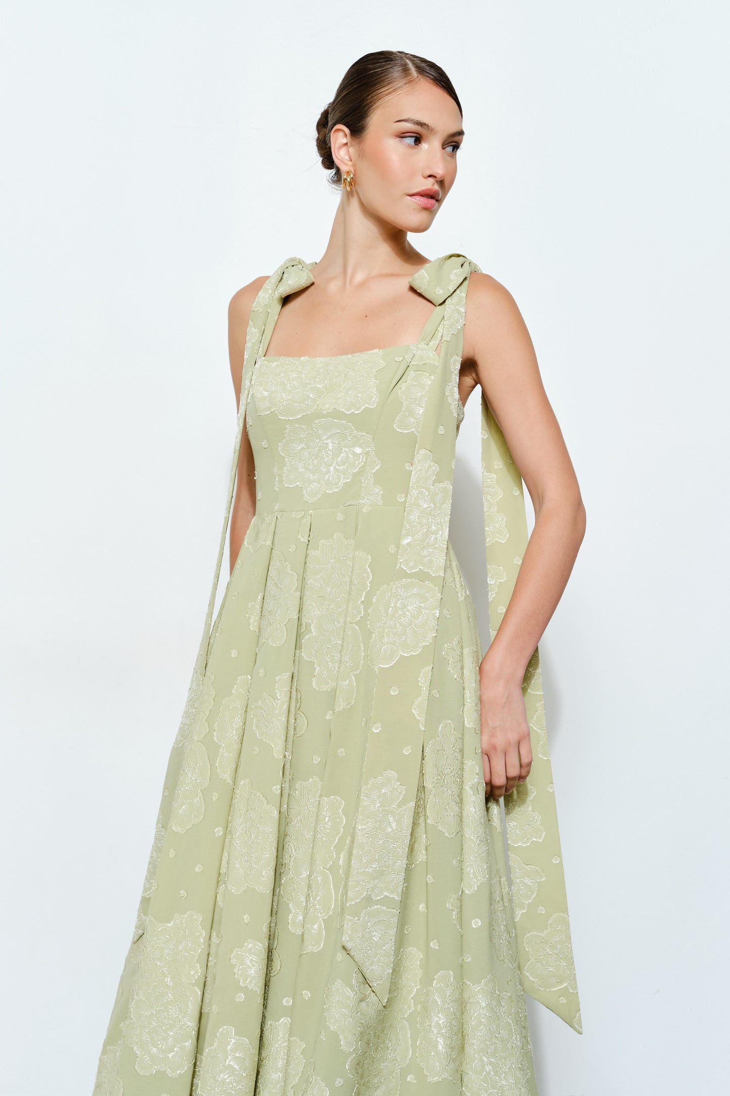 Becca Bow Tie Shoulder Floral Dress