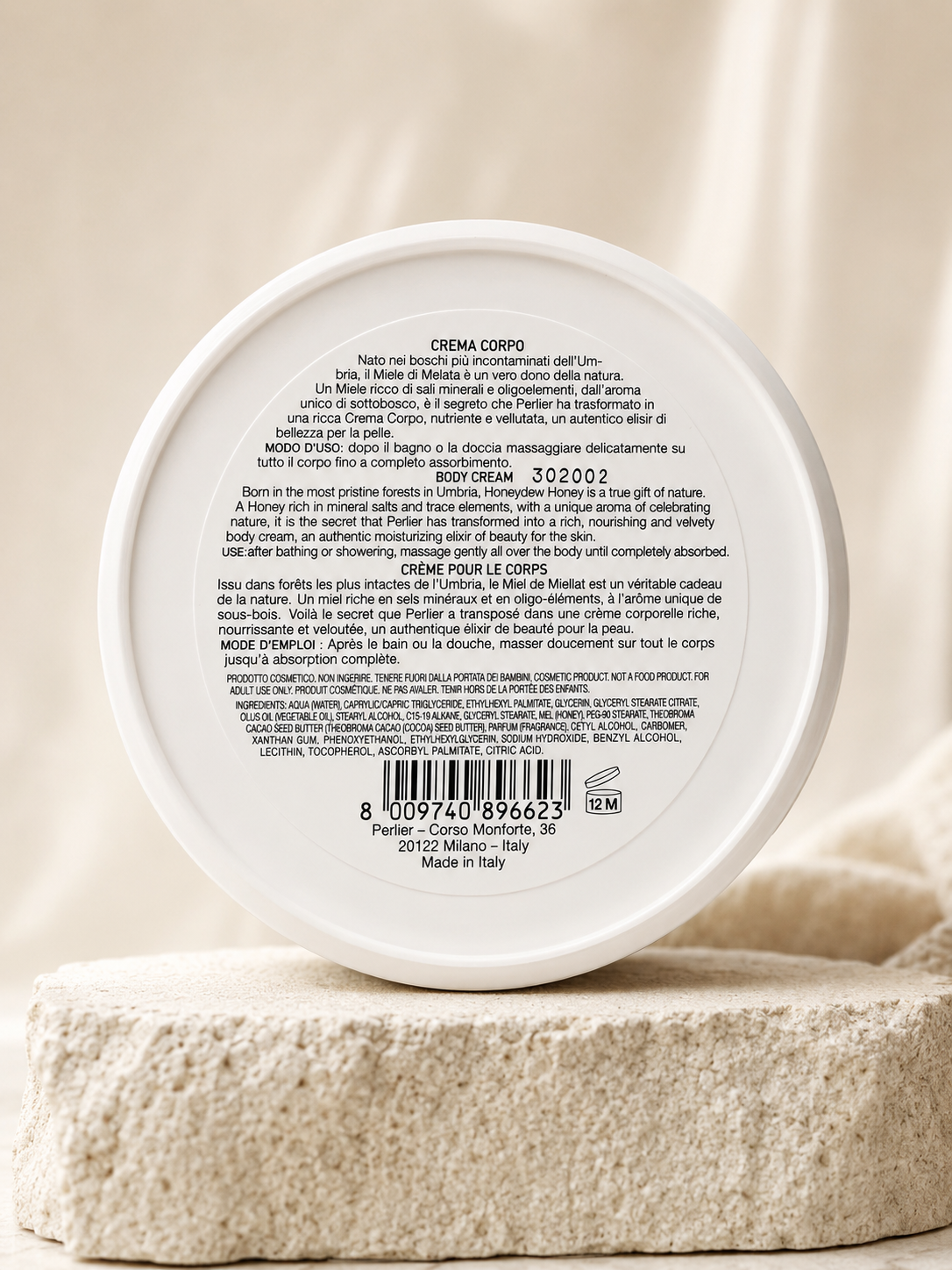 Perlier Italy Miele Di Bosco Honeydew Honey Body Cream