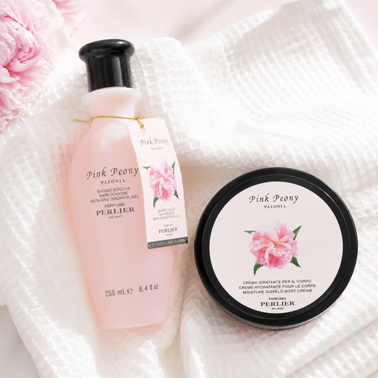 Perlier Italy Luxury Pink Peony Bath & Body 2PC Gift Set