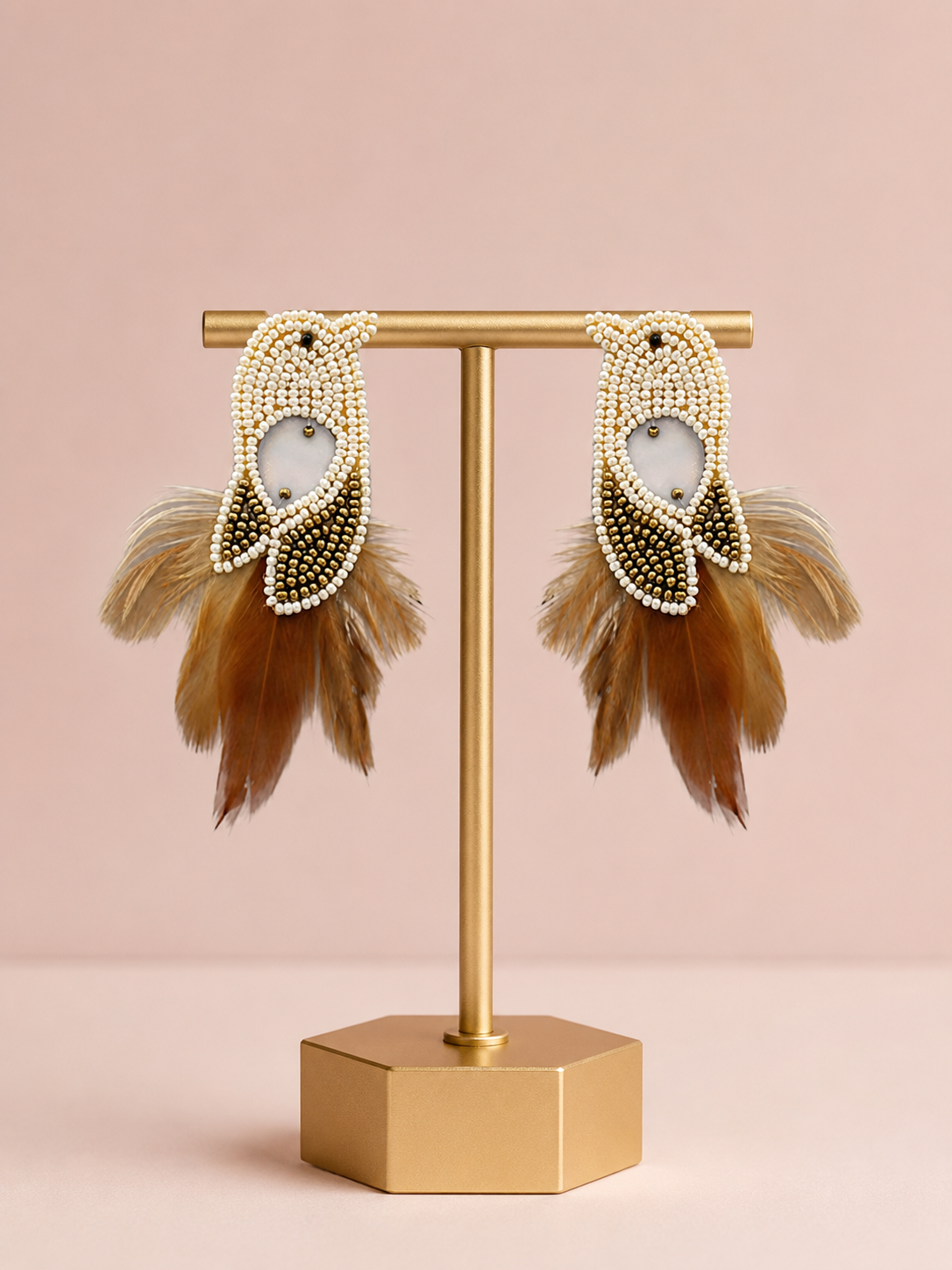 Feathered Friend Bird Statement Earrings