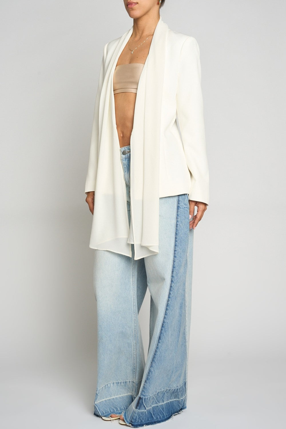 Fit To Be Tied White Blazer