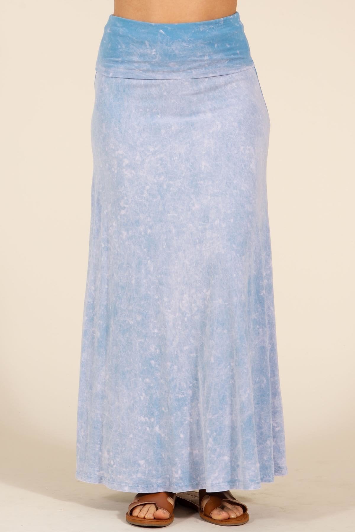Ashley Blue Mineral Washed Maxi Skirt