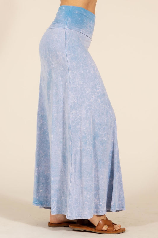 Ashley Blue Mineral Washed Maxi Skirt