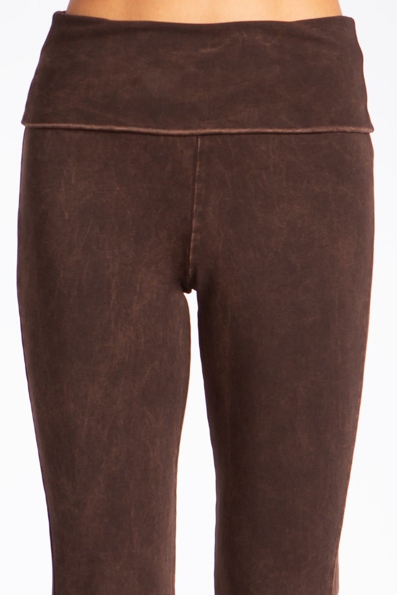 Trista Mineral Washed Brown Boho Bell Bottom Pants