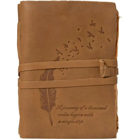 Journey of A Thousand Miles Carved Leather Blank Journal