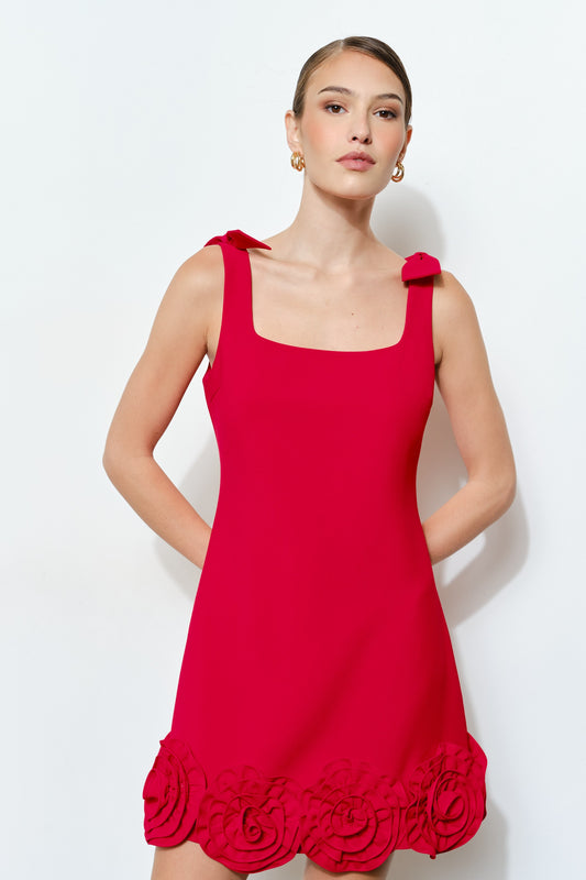 BOWS & BLOOMS RED PARTY DRESS