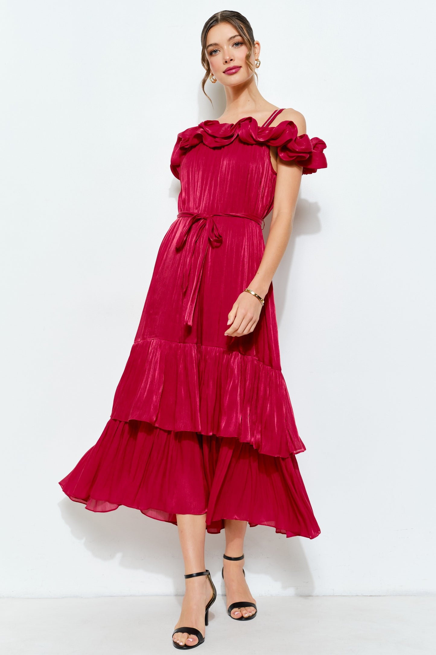 SHIMMER & SHINE RUFFLE PARTY DRESS