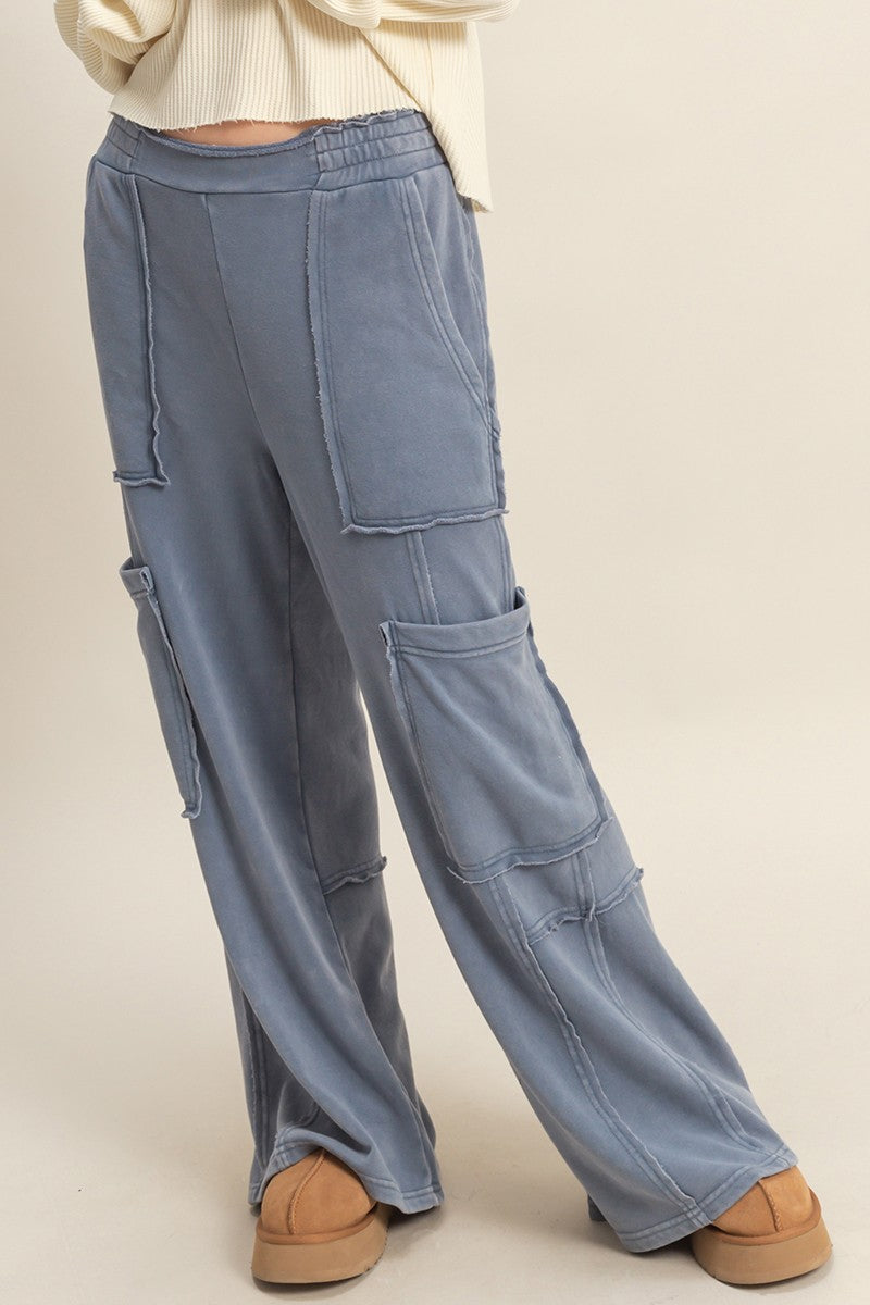 Weekend Warrior Slate Blue Cargo Sweatpants