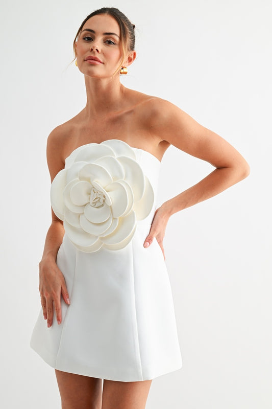 Beauty In Bloom White Mini Dress