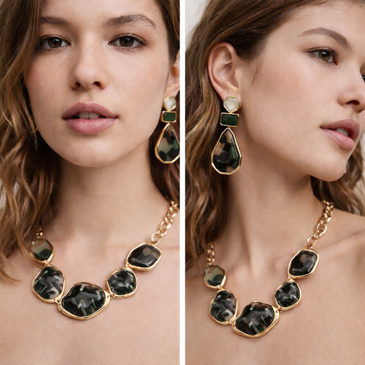 Camouflage Geometric Drop Earrings