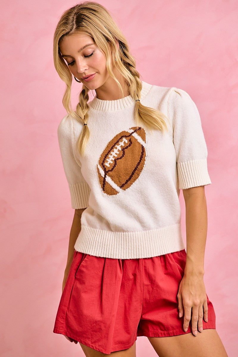 Prepped To Win Football Fan Gameday Sweater Top