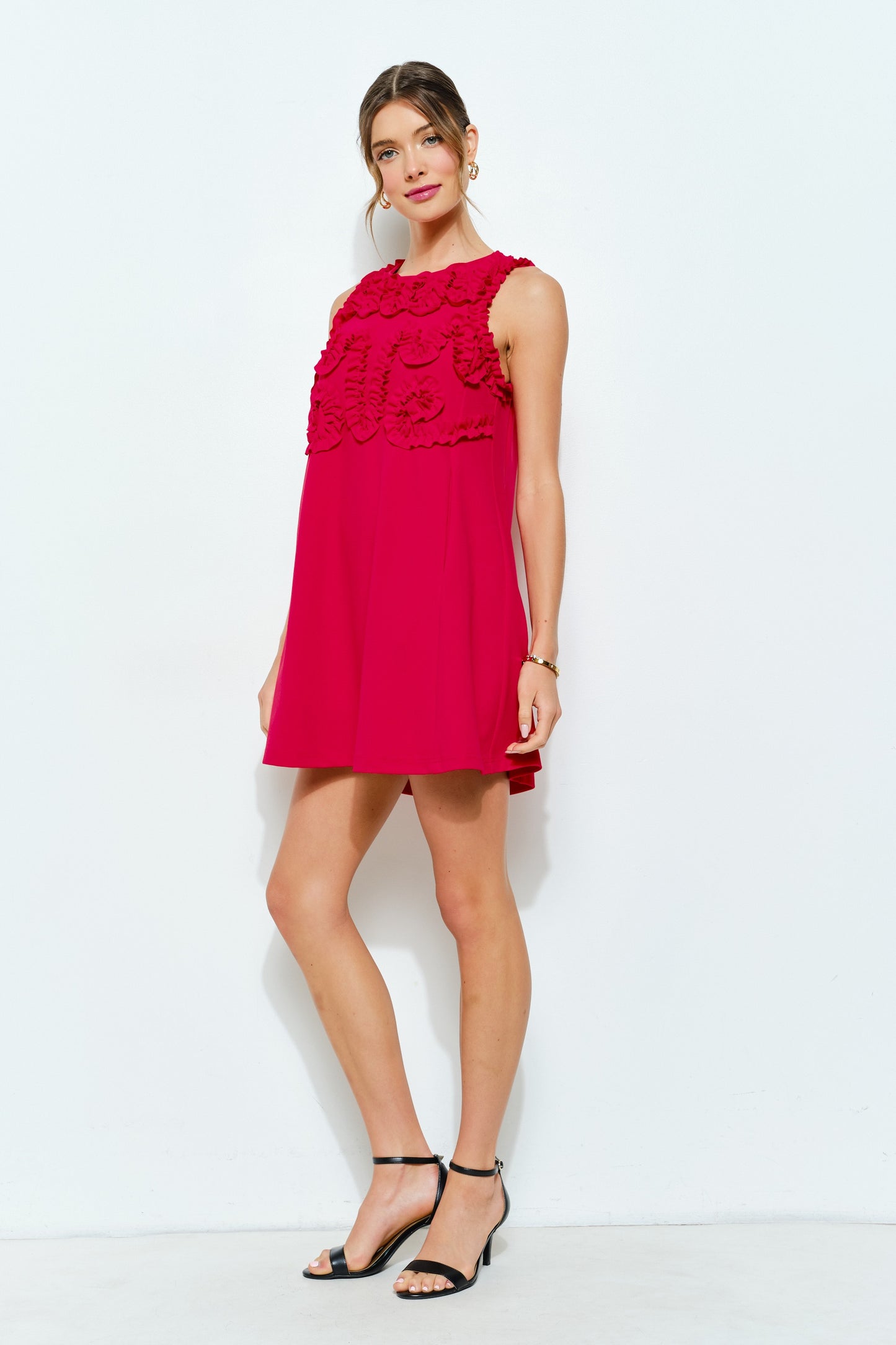 PARTY PERFECT RED RUFFLE DRESS