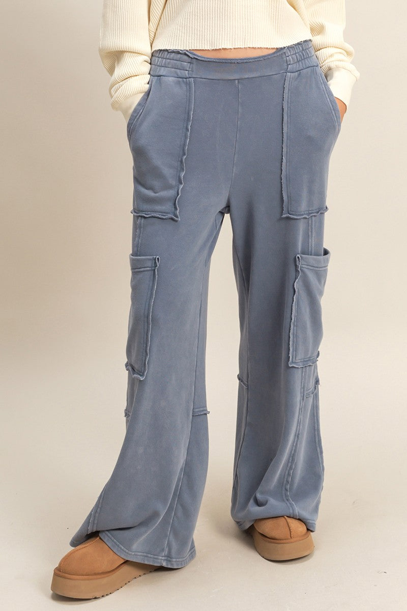 Weekend Warrior Slate Blue Cargo Sweatpants