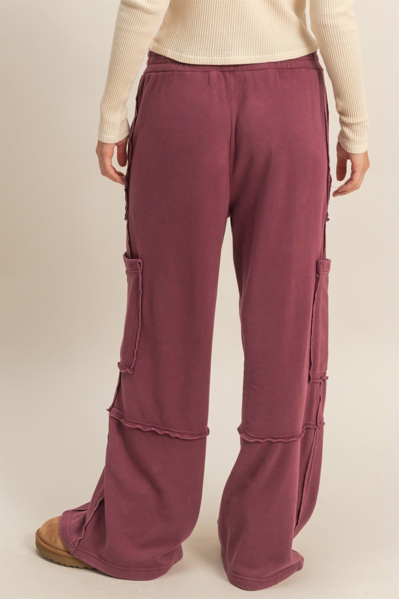 Weekend Warrior Burgundy Cargo Sweatpants