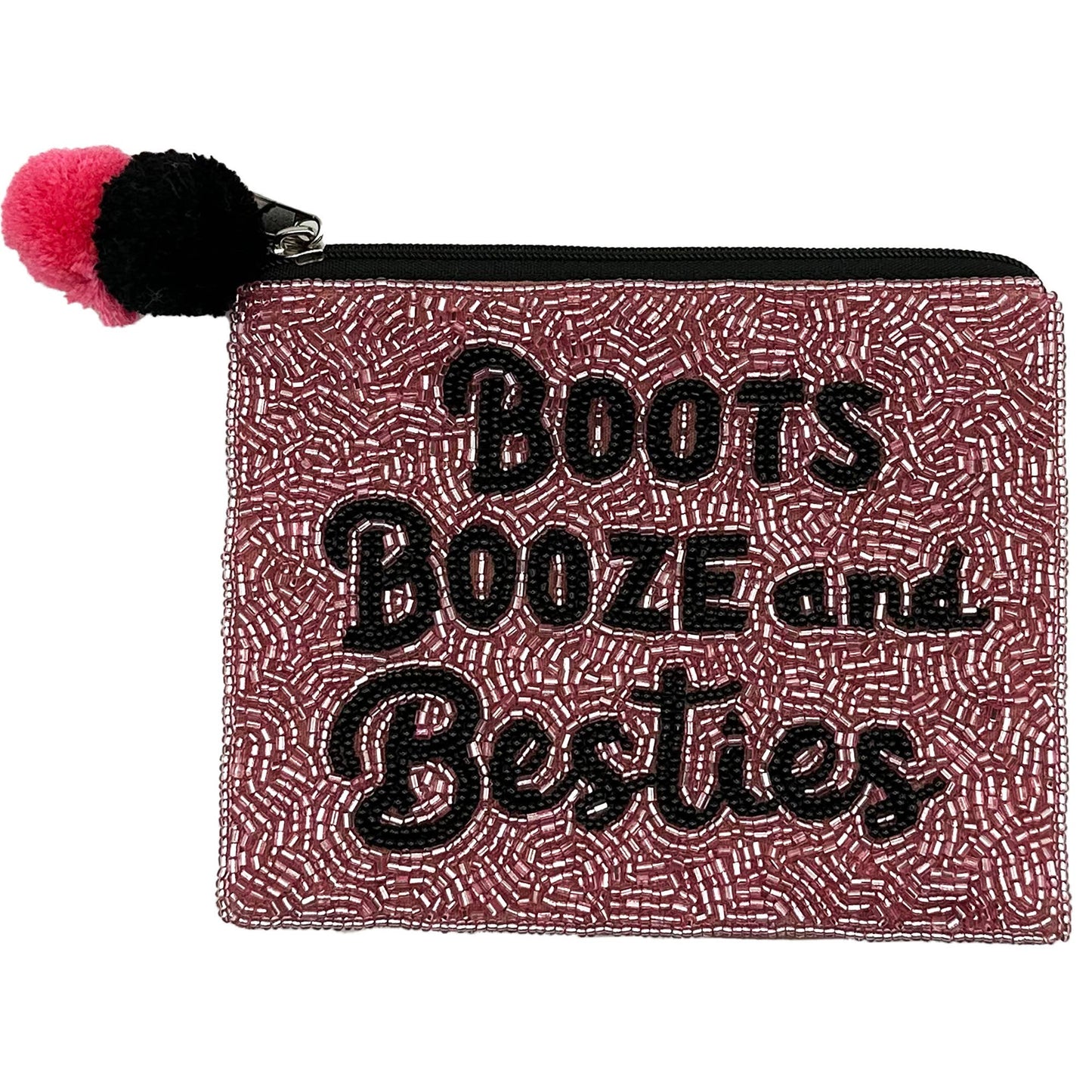 Boots Booze and Besties Western Beaded Money Pouch