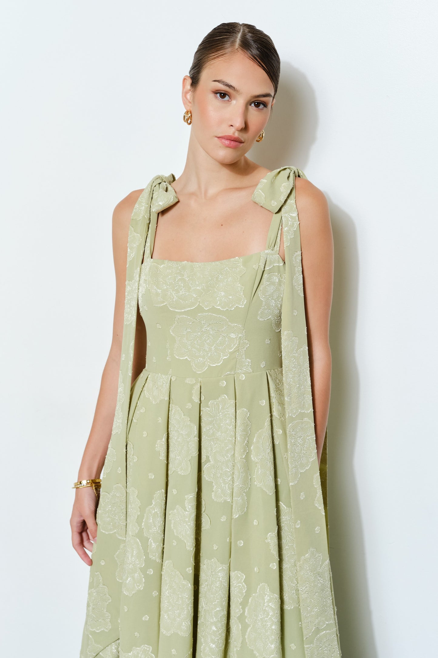 Becca Bow Tie Shoulder Floral Dress