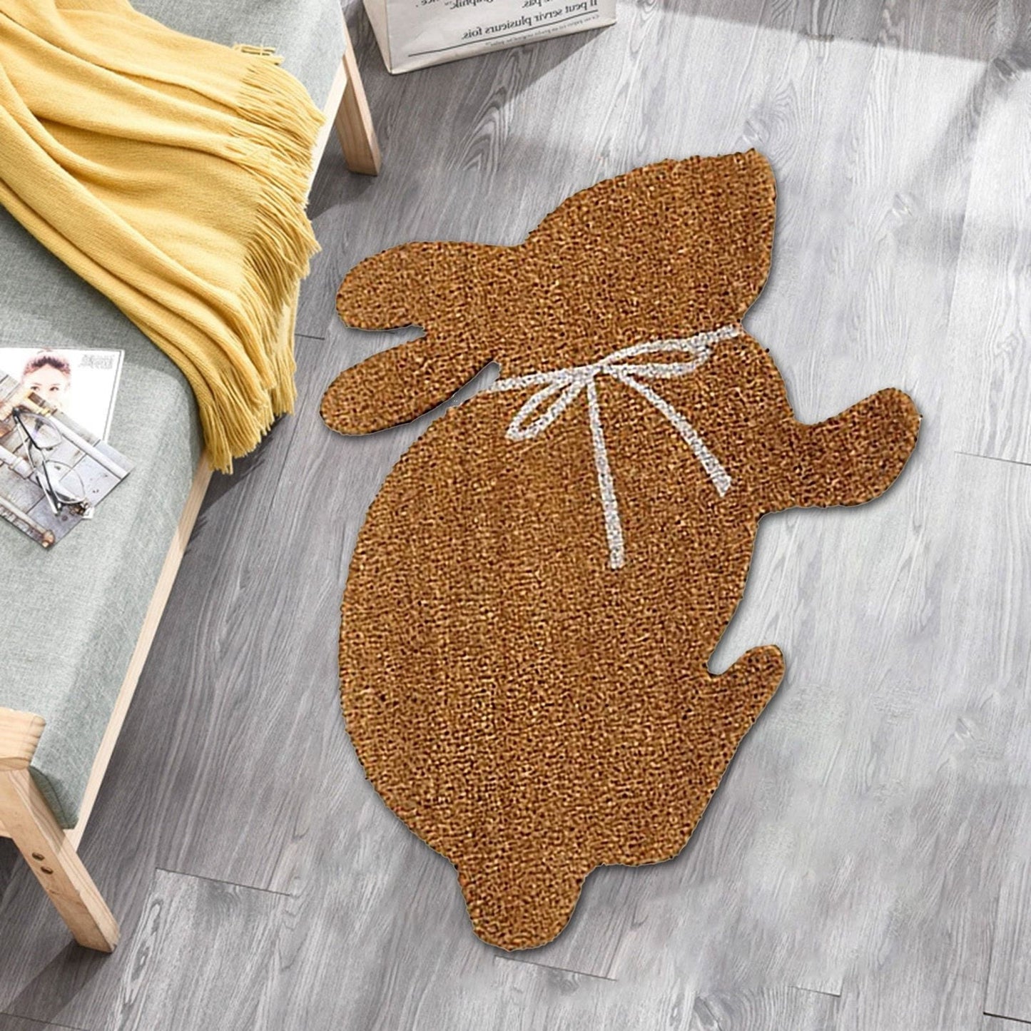 Easter Bunny Shaped Coir Doormat